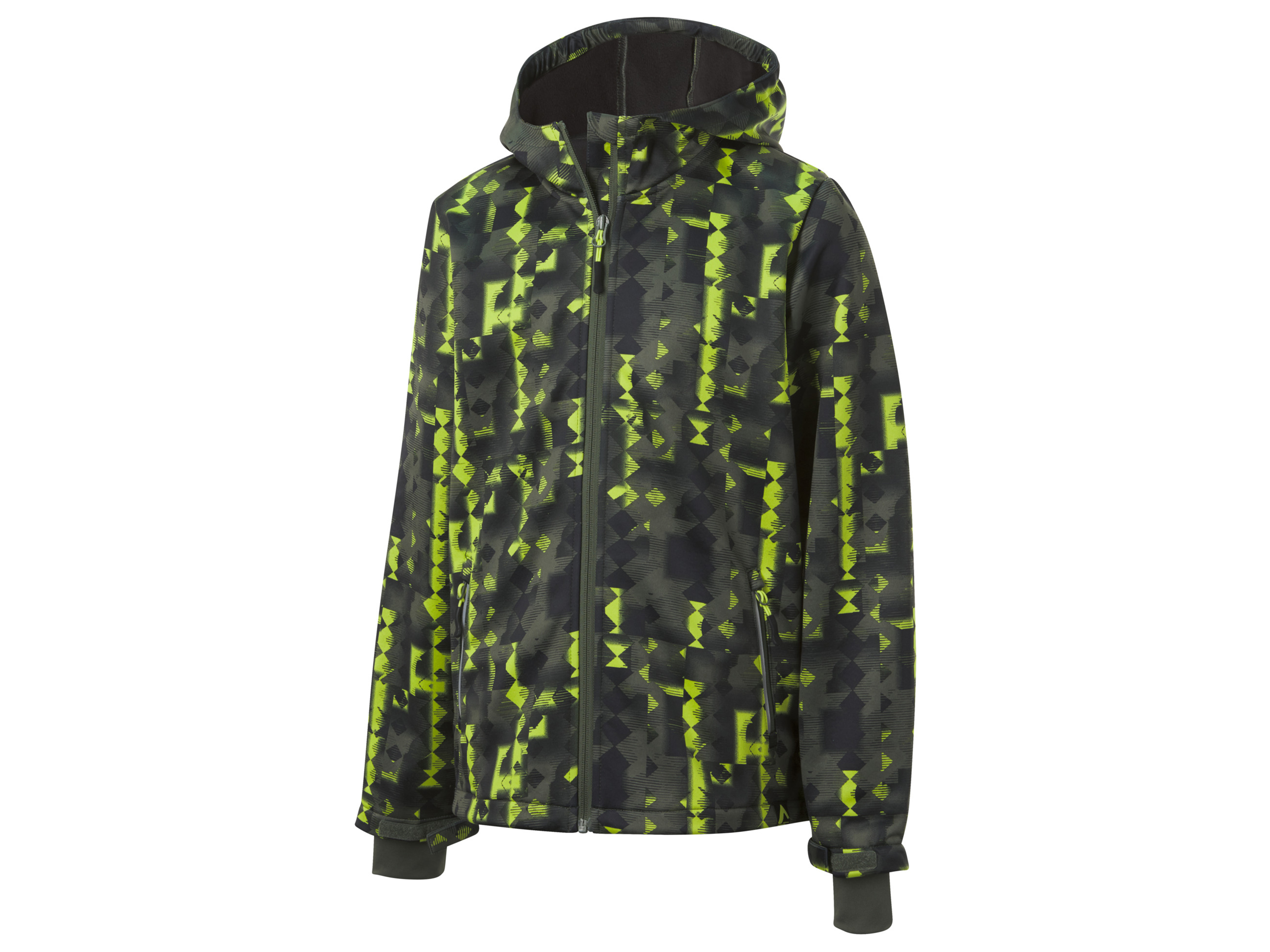 Crivit Kurtka softshell dziecięca 134/140, Zielony/wzorzysty