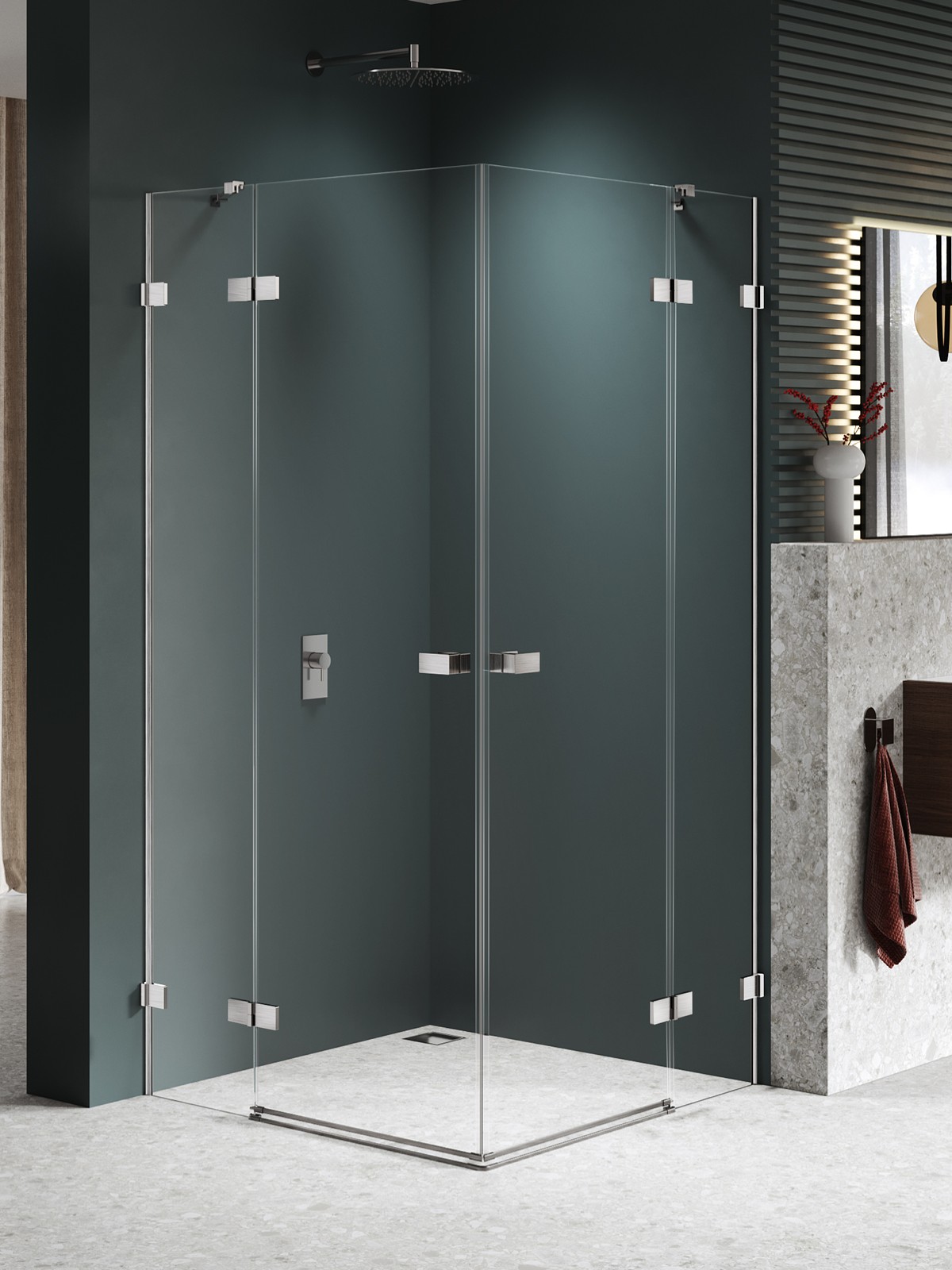 Darmowa Dostawa - Kabina prysznicowa 120x80 cm prostokątna szczotkowany/szkło przezroczyste New Trendy Avexa Nickel Brushed EXK8535