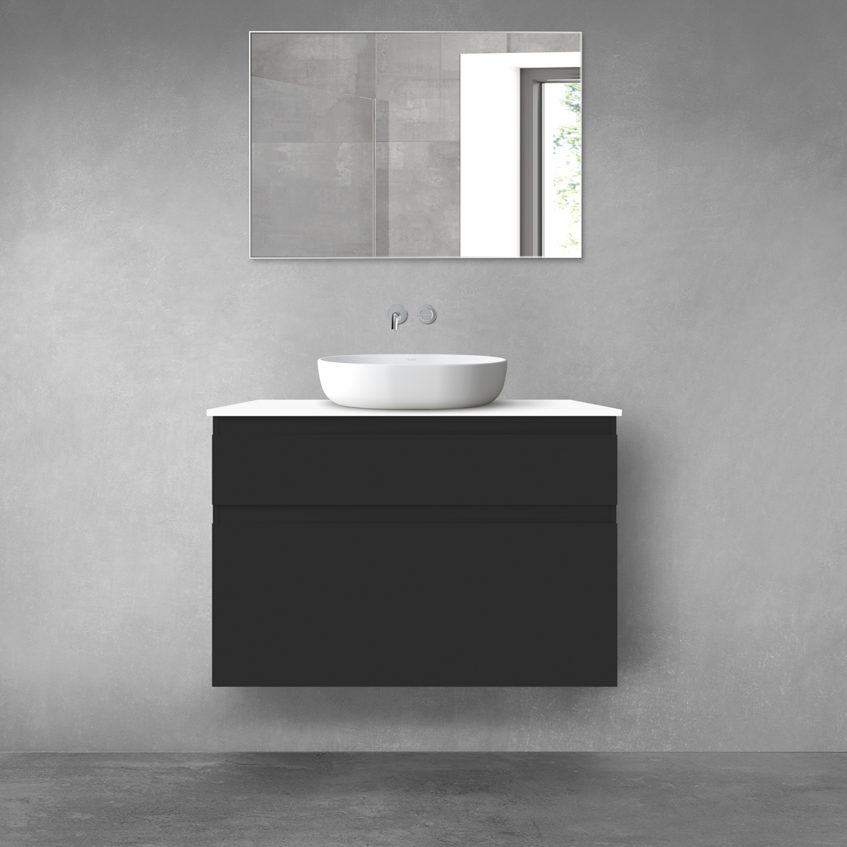 Darmowa Dostawa - Zestaw mebli łazienkowych 100x46.4x72.2 cm podumywalkowa wisząca biała Oltens Vernal 68228300
