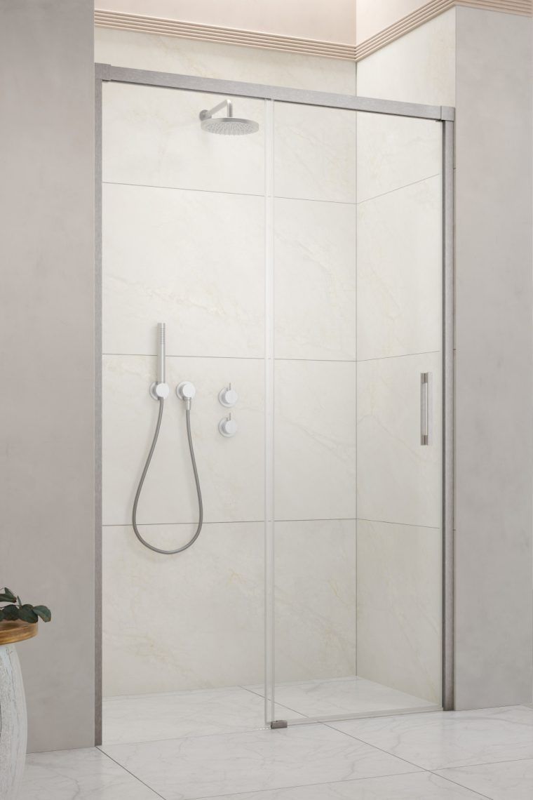 Darmowa Dostawa - Drzwi prysznicowe 140 cm rozsuwane nikiel szczotkowany/szkło przezroczyste Radaway Idea Brushed Nickel DWJ 3870189101L