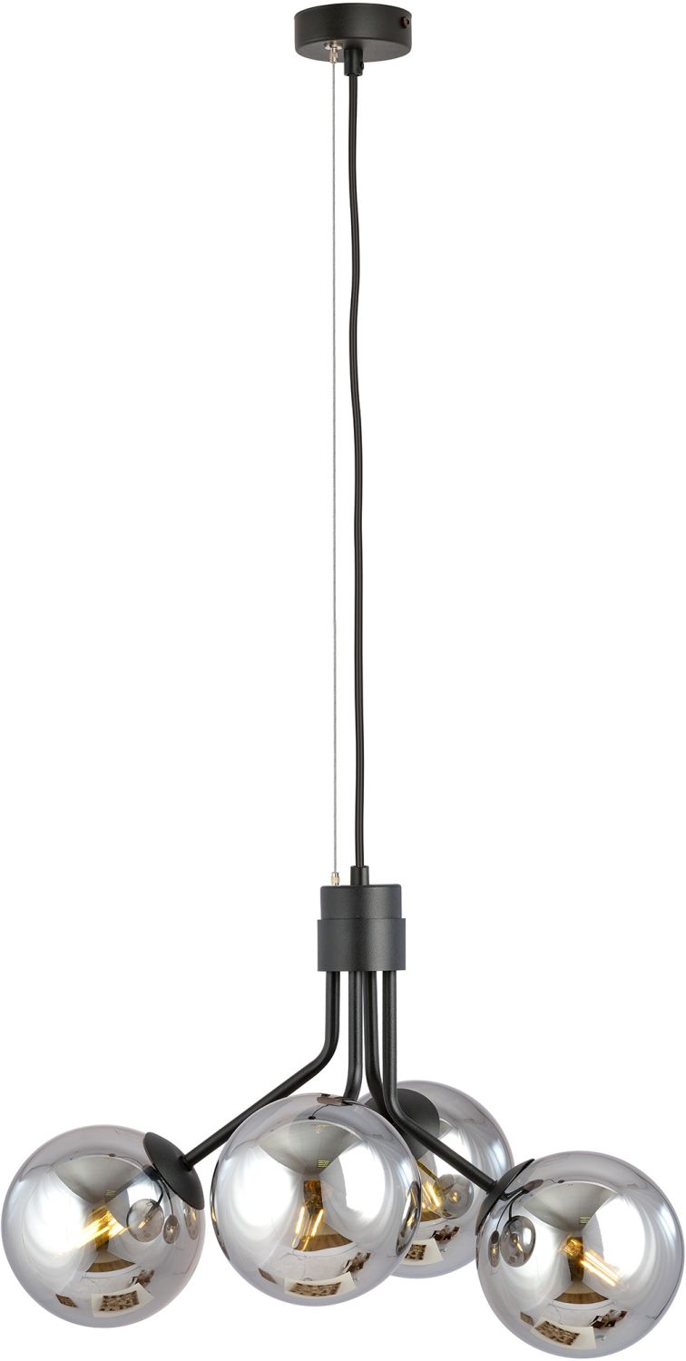 Darmowa Dostawa - Lampa wisząca 4x10 W czarna-grafitowa Emibig Nova 11404