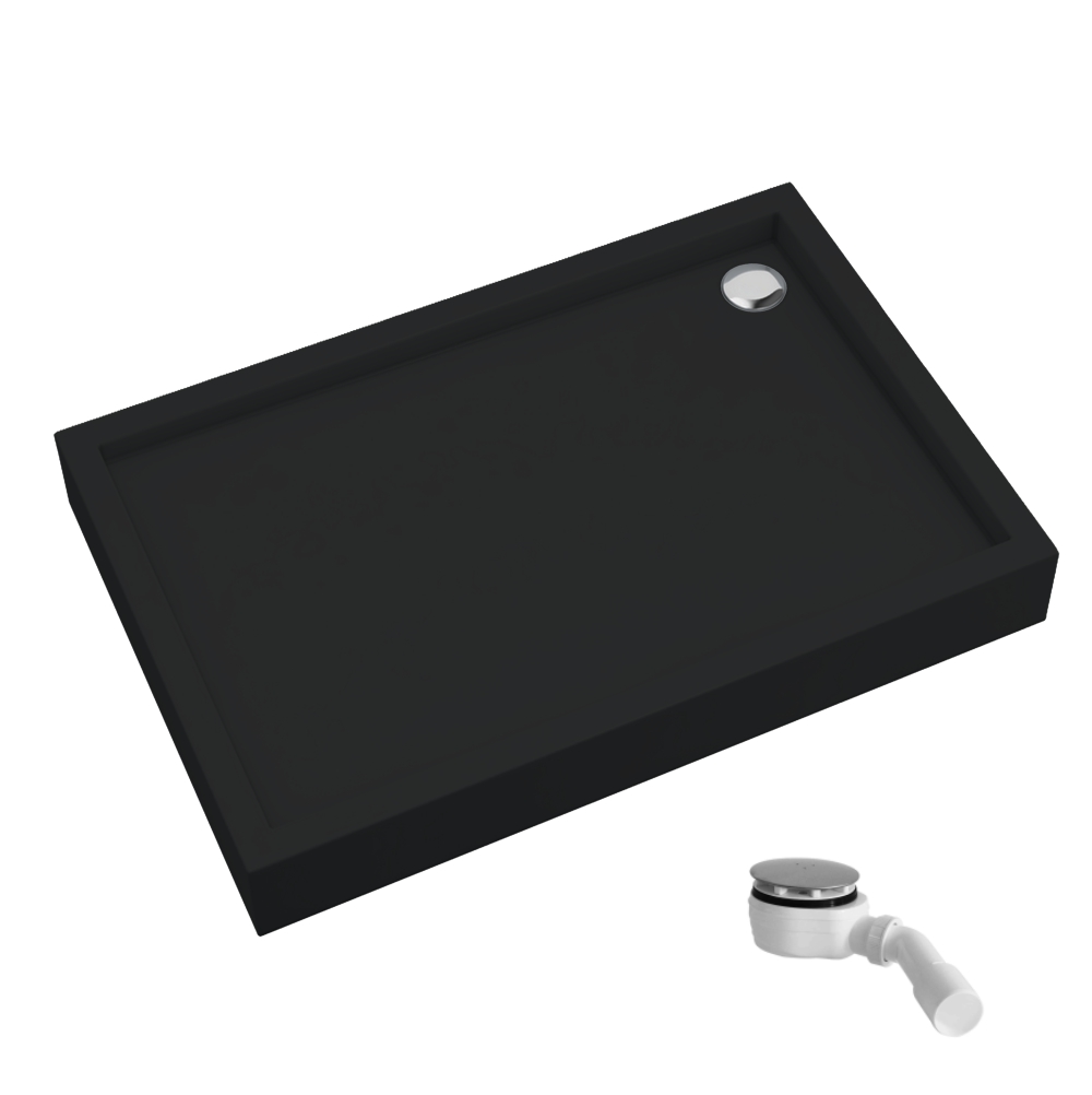 Darmowa Dostawa - Brodzik prostokątny z syfonem 120x90 cm czarny Schedline Favory Plus Black Mat 3STF1P90120CMG