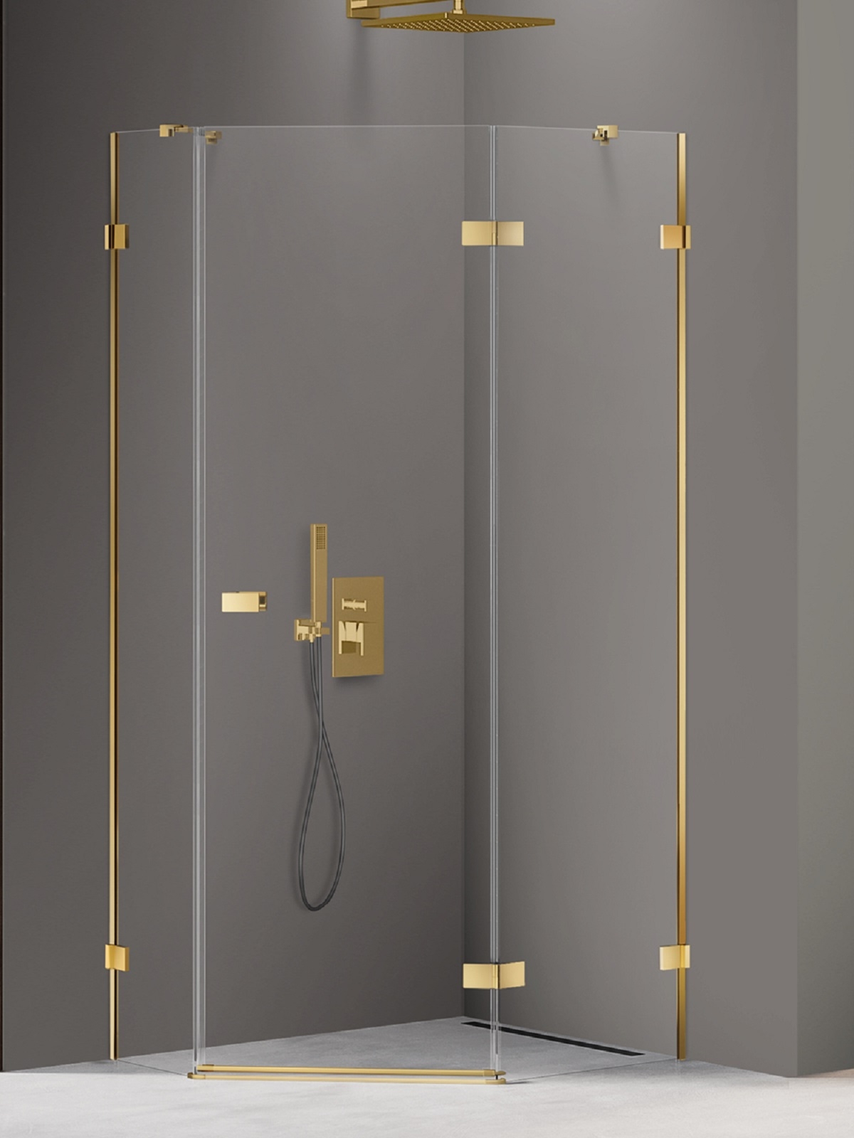 Darmowa Dostawa - Kabina prysznicowa 100x80 cm złoty połysk/szkło przezroczyste New Trendy Avexa Gold Shine EXK3847