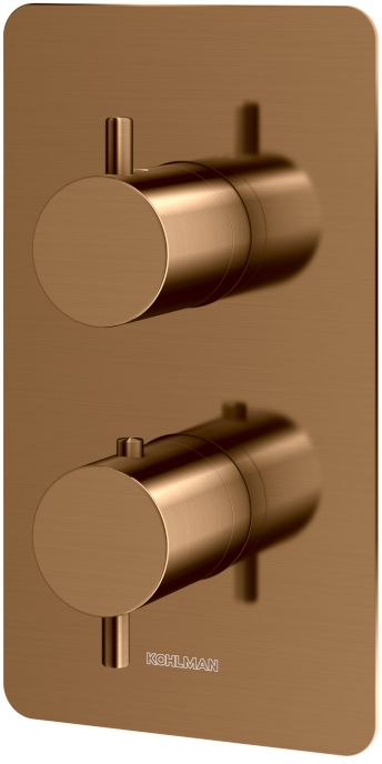 Darmowa Dostawa - Bateria wannowo-prysznicowa podtynkowa z termostatem miedź Kohlman Axel Brushed Copper QW432ABC