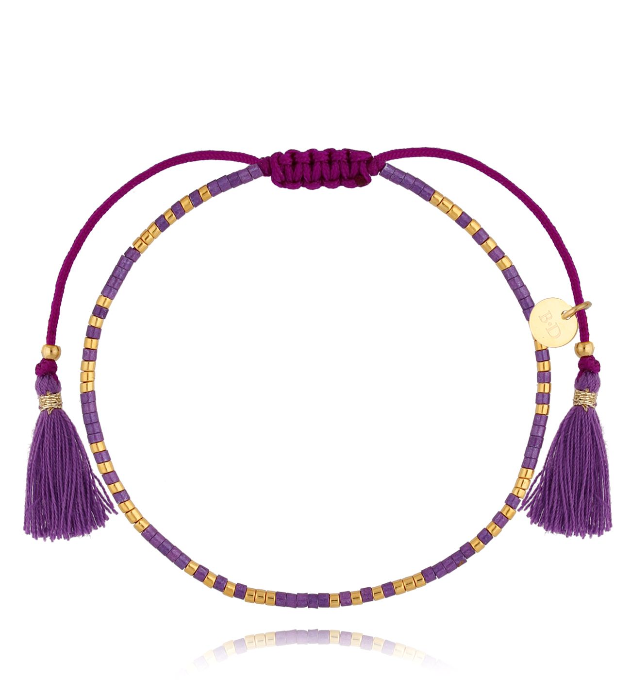 Bransoletka fioletowa z chwostami Beads - By Dziubeka