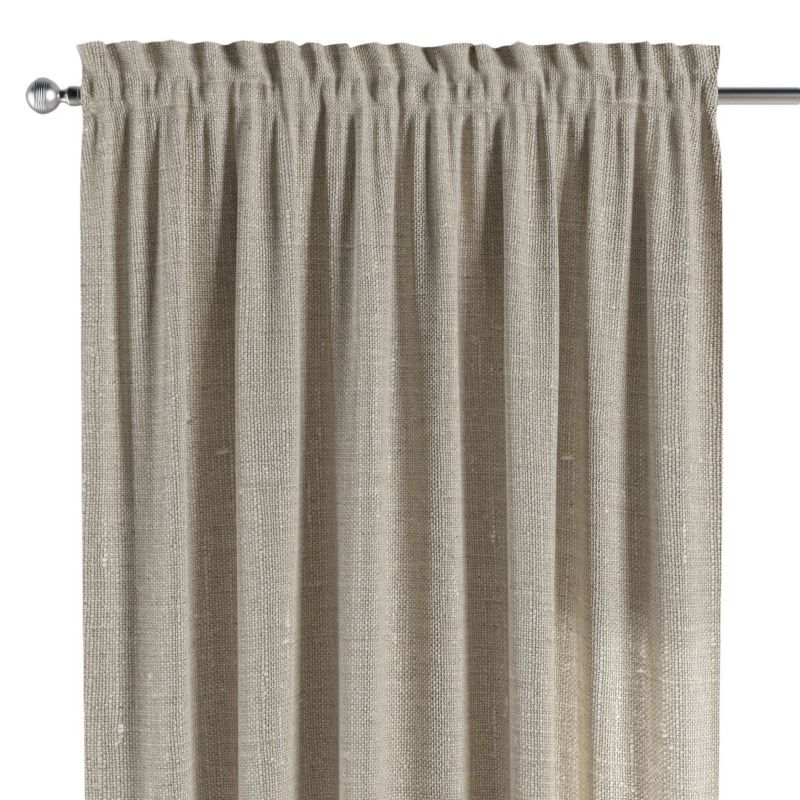 Zasłona na kanale z grzywką 1 szt. 130 x 245 cm Dekoria naturalny len 1 szt.
