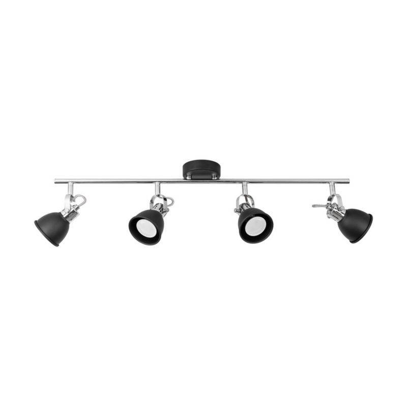Lampa Sufitowa SPOT Light 4xGU10 50W Klasyczne Połączenie Chromu i Czerni od Polskiego Producenta, 1 szt.