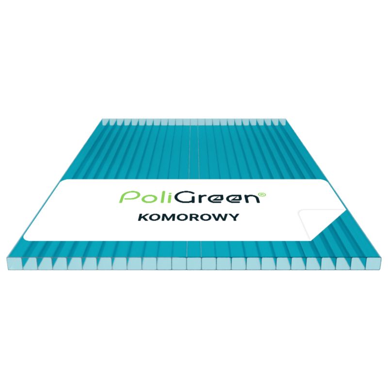 Płyta poliwęglan komorowy PoliGreen Turkusowy multiwall 1500x700/10 mm - 1 szt.