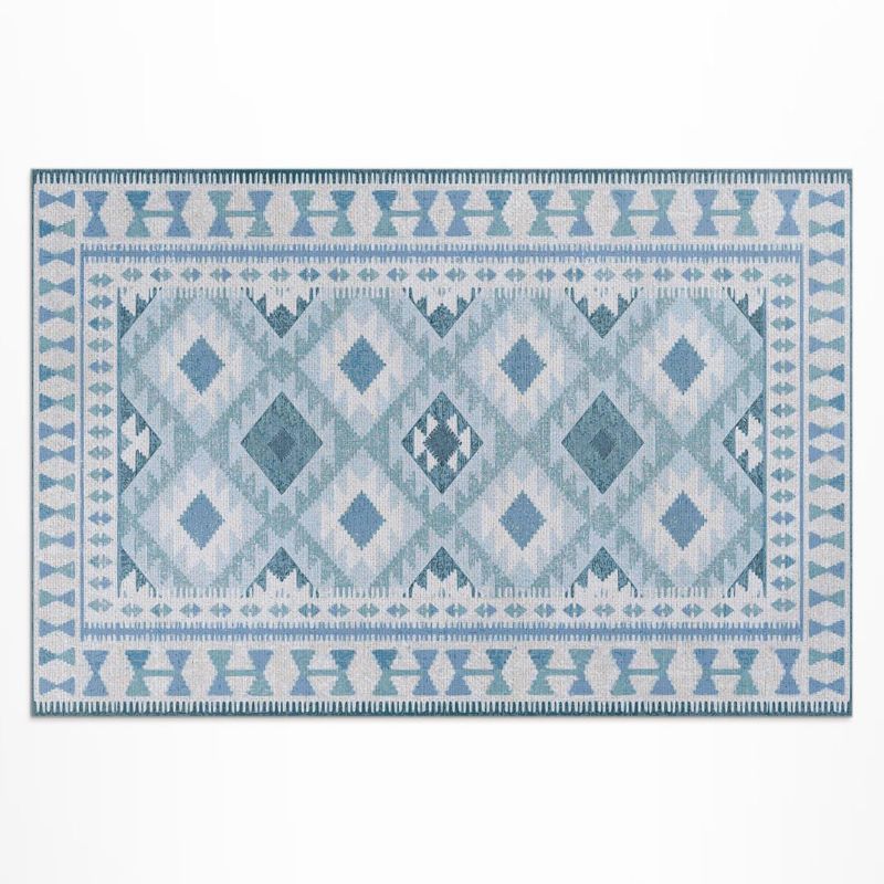 Balkonowy Dywan Winylowy UV Wallfluent 150x225 cm Niebieskie romby imitacja tkaniny 1 szt.