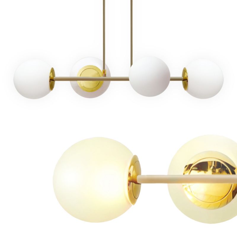 Lampa wisząca LL HAVLOR BE 4xE27 PL LIGHTLOGIC 66887 sufitowa żyrandol szklane kule taupe 1 szt.