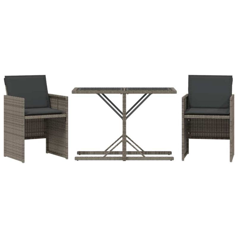 Zestaw mebli ogrodowych bistro WaszeMeble polirattan szary z poduszkami WM-365064 1 kpl