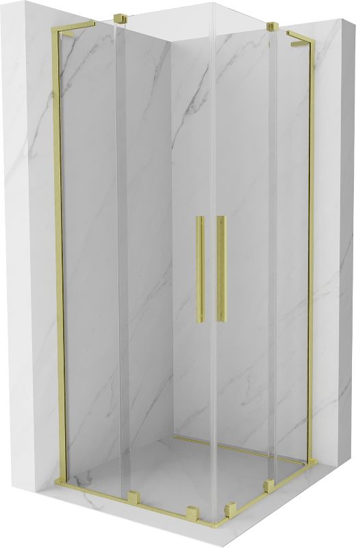 Kabina prysznicowa Mexen Velar L Duo rozsuwana 100 x 100 cm transparent złota szczotkowana 1 szt.
