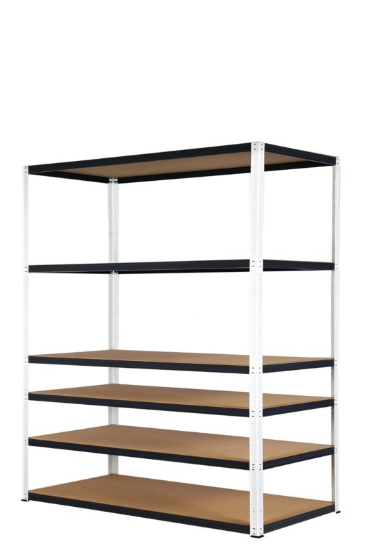 Regał metalowy MODO24 magazynowy stojak biało-grafitowy helios 196x150x35cm 6 półek po 275 kg 1 szt.