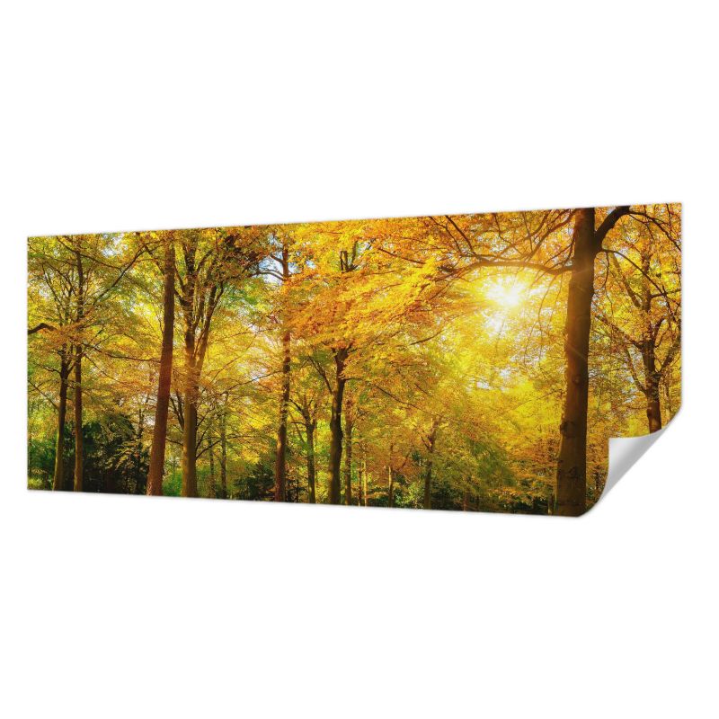 Fototapeta samoprzylepna Tulup 250x104 cm Złote liście Tapeta Do Salonu, Sypialni, Biura 1 szt.