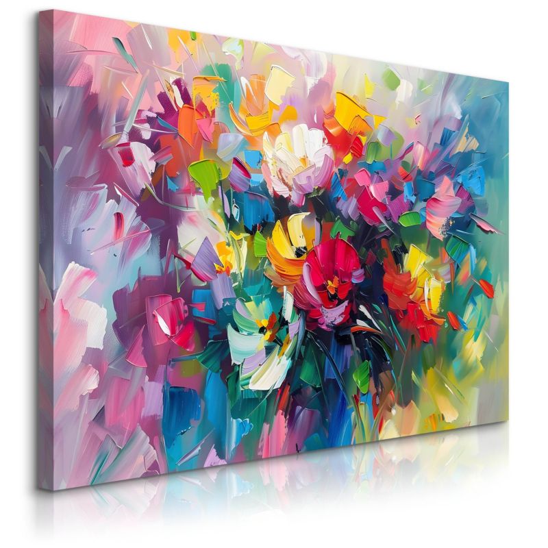 Obraz Muralo Kolorowe Malowane Polne Kwiaty 30x20 cm 1 szt.