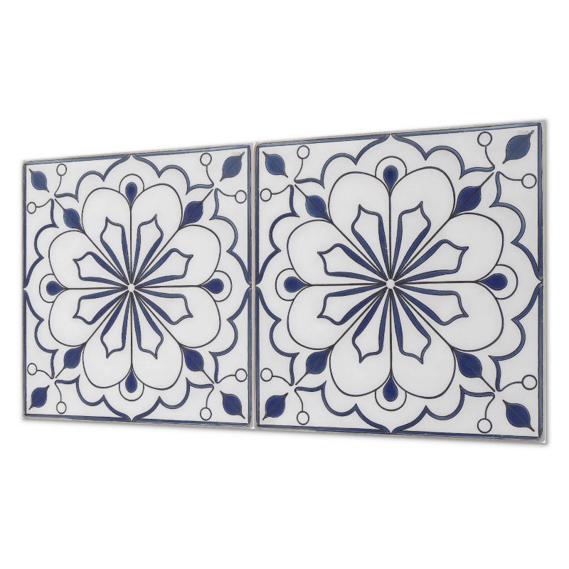 Okładzina Ścienna Z Grafiką PCV ArtPrintCave 100x50 cm Kwiatowy wzór ceramiczny 1 szt.