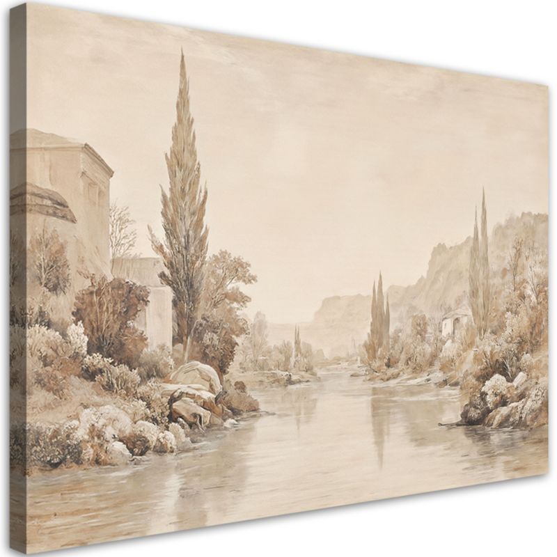 Obraz do salonu sypialni Feeby Pejzaż Natura Sepia Botanika 90x60cm 1szt