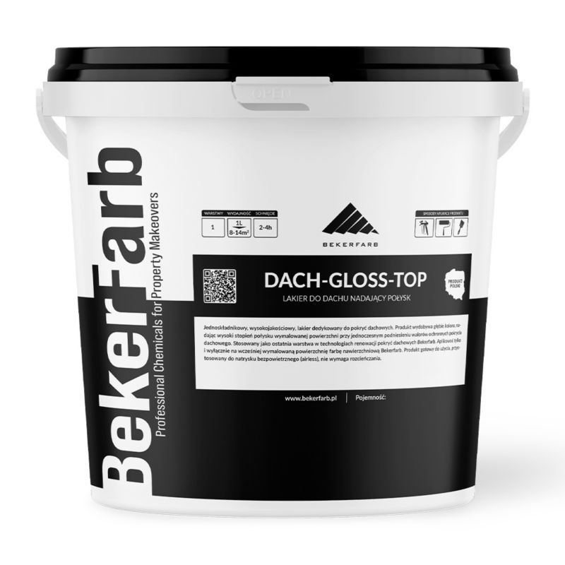 Lakier do Dachu Nadający Połysk Bekerfarb Dachówka i Blacha 10l 1 szt.