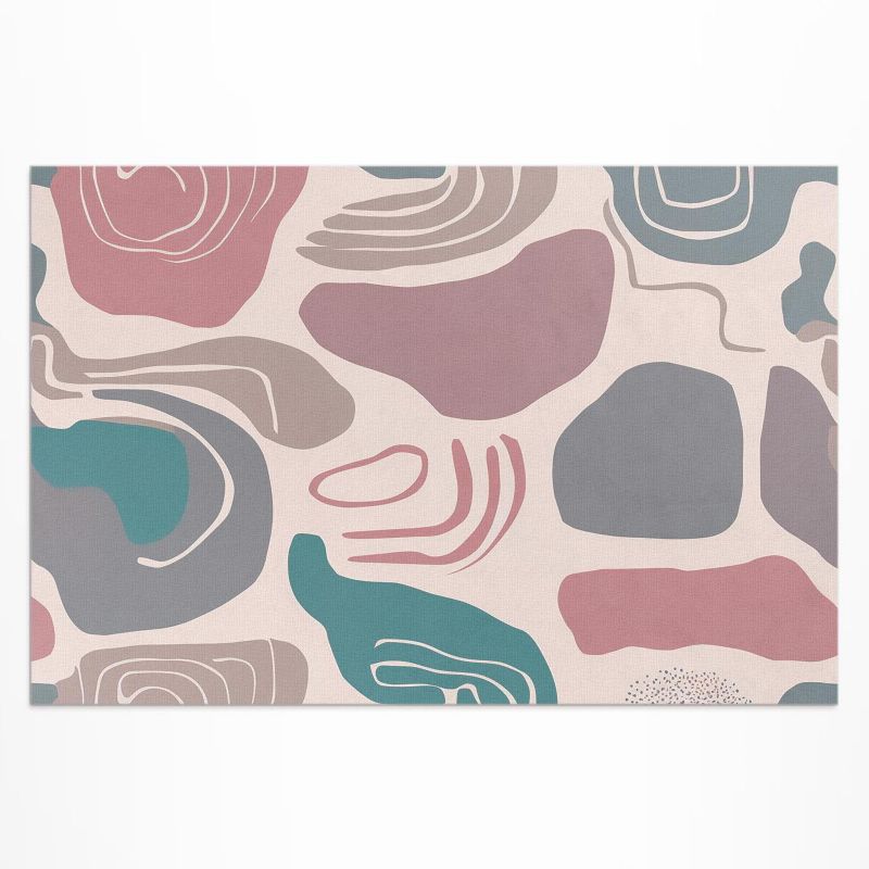 Balkonowy Dywan Winylowy UV Wallfluent 100x150 cm Abstrakcja boho plamy pastelowe kształty 1 szt.