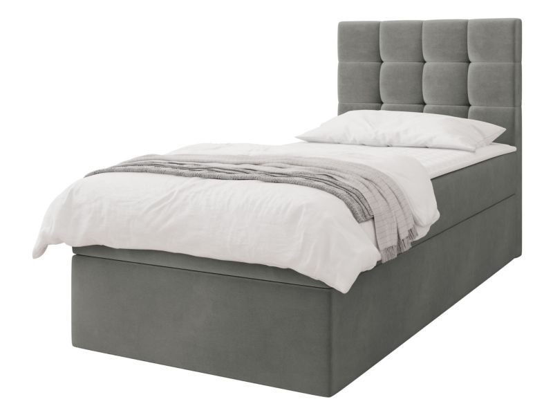 Łóżko kontynentalne MIRJAN 24 Luanda Single 80x200 plusz stalowy szary 1 szt.