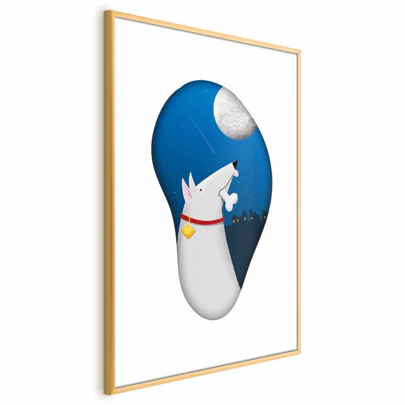 Plakat Artgeist Psie marzenia 21x30 cm z ramą złotą 1 szt