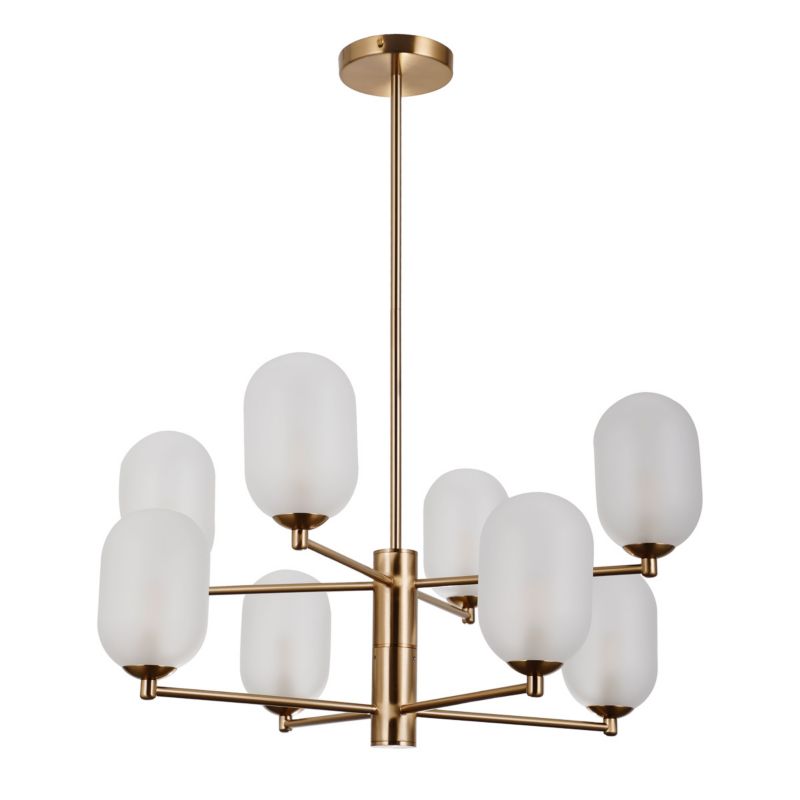 Lampa wisząca owalne klosze Italux Perano brąz antyczny 8xG9x5W IP20 wym:72x62x62cm - 1 szt.