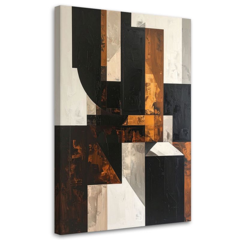 Obraz do salonu sypialni biura loftu Feeby Abstrakcja tekstura brązowy 70x100cm 1szt