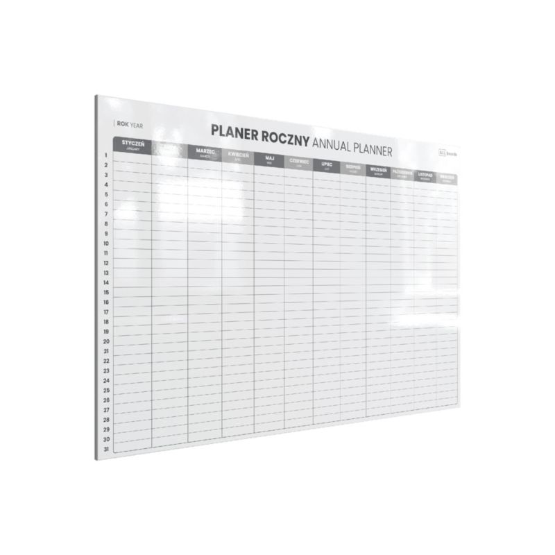 Planer roczny suchościeralny ALLboards 120x90 cm rama aluminiowa 1 szt.
