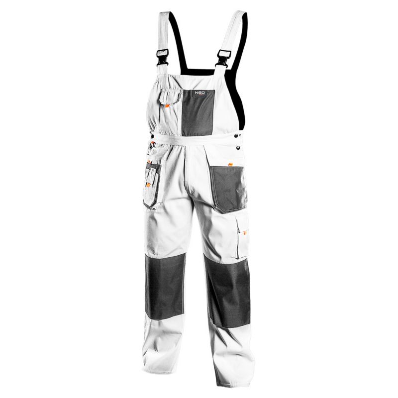 Spodnie robocze na szelkach unisex NEO TOOLS XXL białe 1 szt.