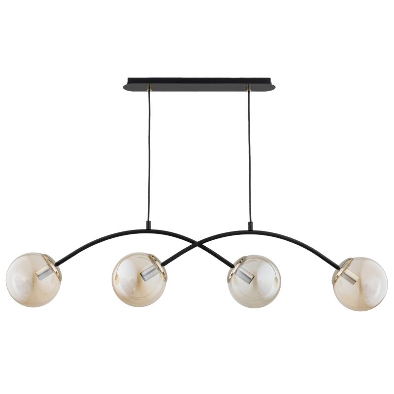 Lampa wisząca złote detale Alfa BESTER czarna 4xE14x10W IP20 wym:65x105x15cm - 1 szt.