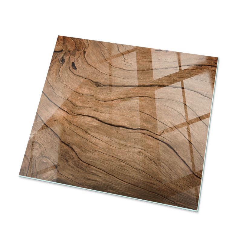 Okrągły Blat ArtPrintCave 50x50 cm Naturalny wzór drewna Stół Jadalnia Kuchnia Hartowany 1 szt.
