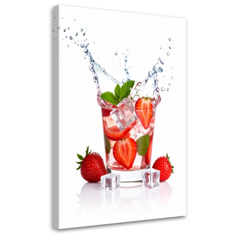 Obraz do kuchni baru Feeby Koktajl truskawkowy owoce 60x90cm 1szt