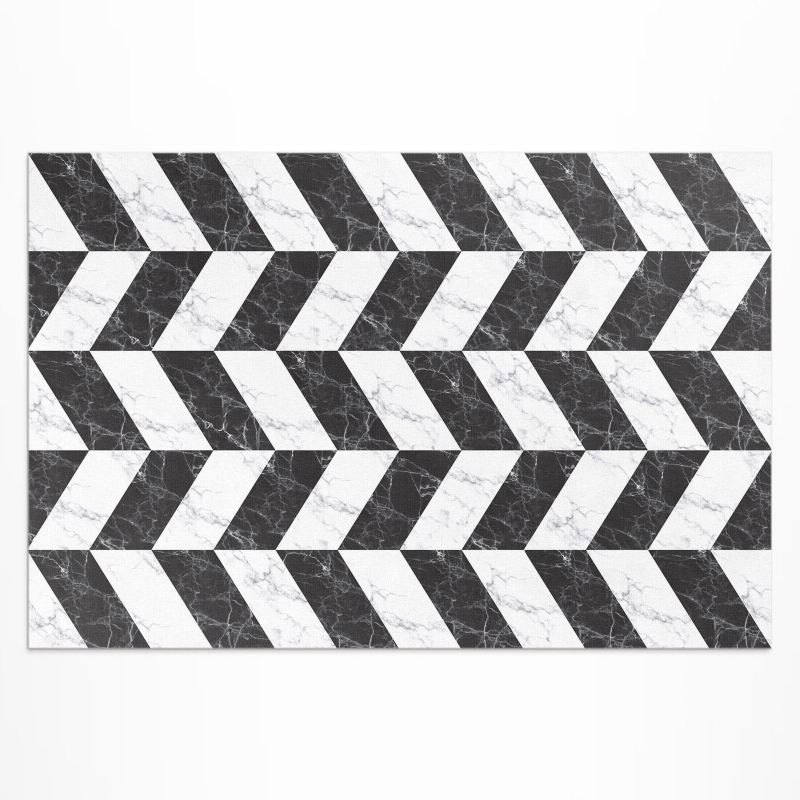 Balkonowy Dywan Winylowy UV Wallfluent 150x225 cm Monochromatyczna kamienna jodełka marmur 1 szt.