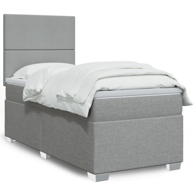 Łóżko kontynentalne WaszeMeble 80x200 cm jasnoszare WM-3290308 1 szt.