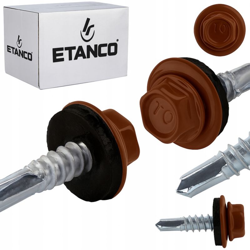 Wkręty Samowiercące Do Stali, Metalu Etanco Gt5 5,5X25Mm Ral 8002 250 Szt.