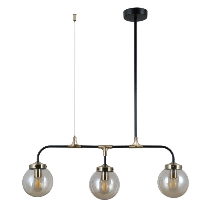 Lampa wisząca szklane kule Italux Valpena czarna 3xE14x5W IP20 wym:78x78x16cm - 1 szt.