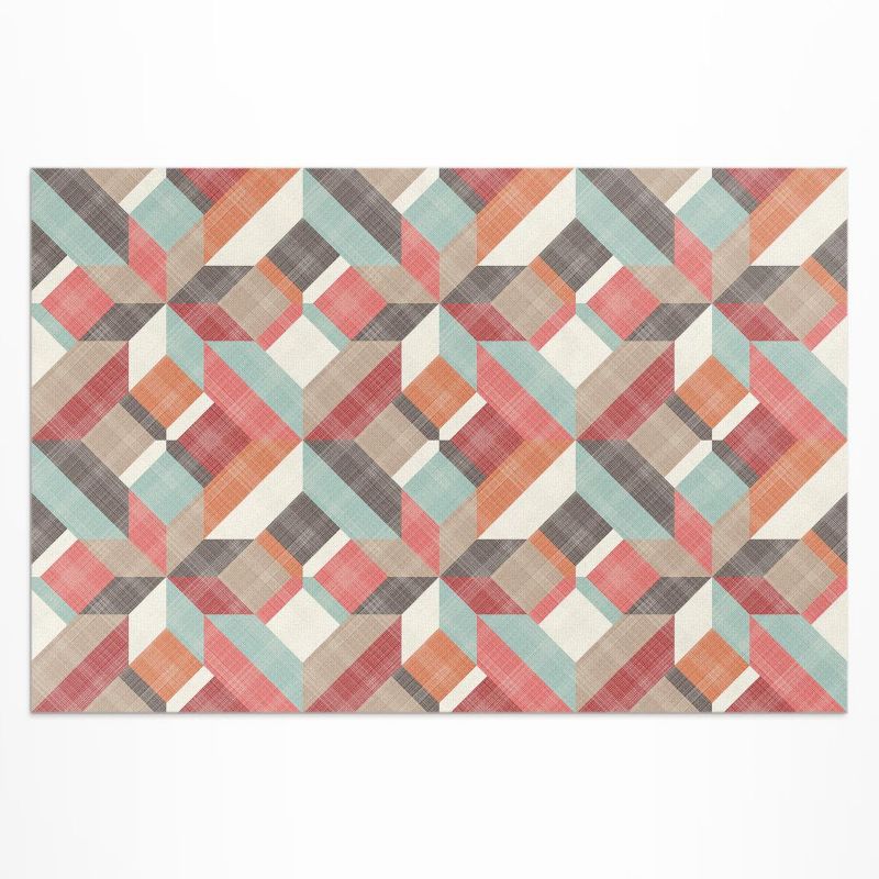 Balkonowy Dywan Winylowy UV Wallfluent 100x150 cm Wytarty wzór geometryczny 1 szt.