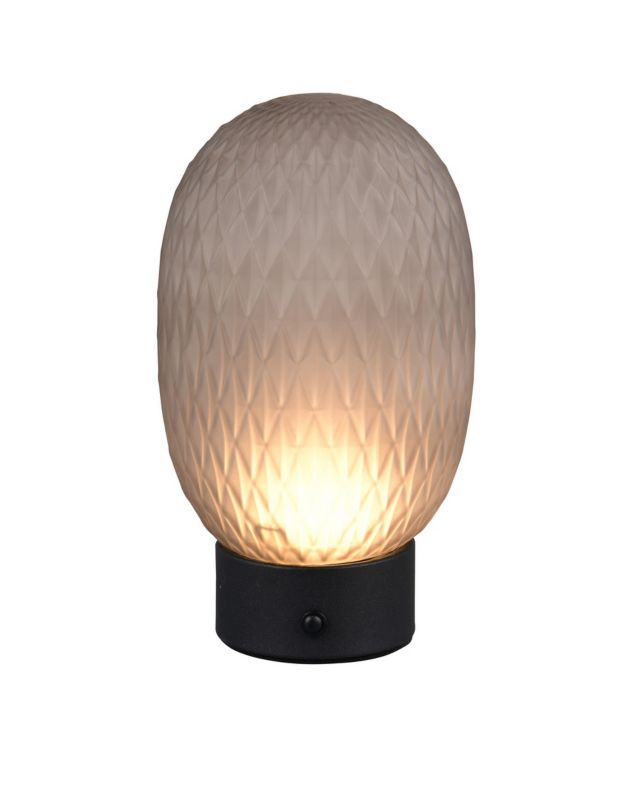 Lampa stołowa Trio FACETTE czarna-dymiona LED 1.5W 3000K 140lm IP20 wym:20,5x11,8x11,8cm - 1 szt.