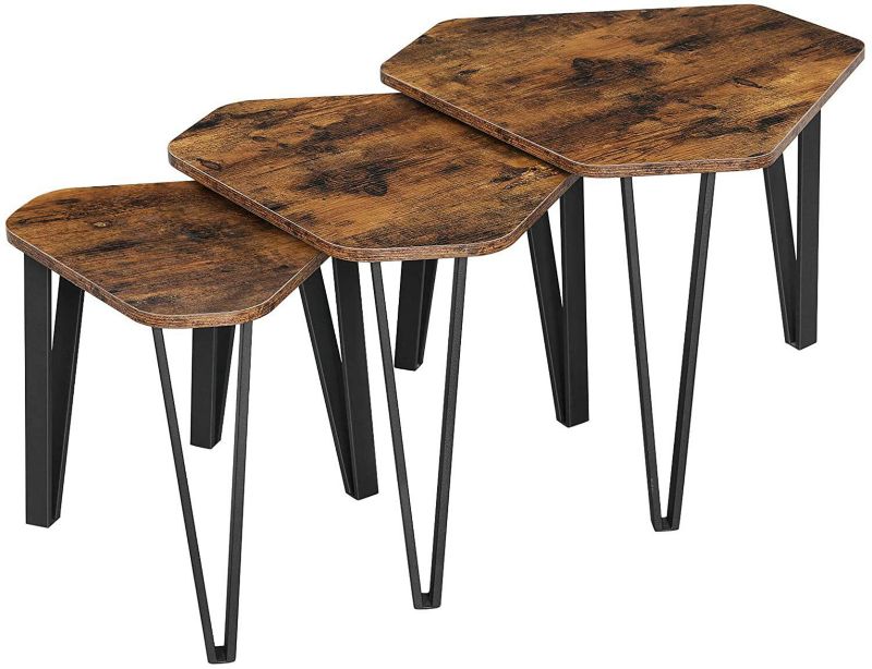 Zestaw 3 stolików kawowych songmics 58 cm, 51 cm oraz 39 cm typu LOFT 1 kpl