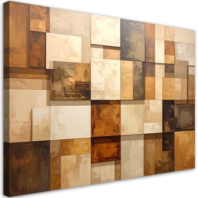 Obraz do salonu sypialni kuchni biura loftu Feeby Beżowo brązowa 45x30cm 1szt