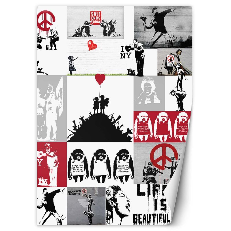 Fototapeta Feeby Banksy collage 200x280 1 szt