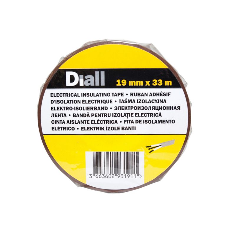 Taśma izolacyjna Diall PCV 19 mm x 33 m brązowa
