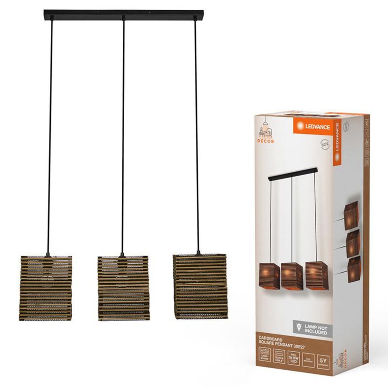 Lampa Sufitowa Ledvance Wisząca Dekoracyjna 3xE27 Brązowy Karton 1 szt.