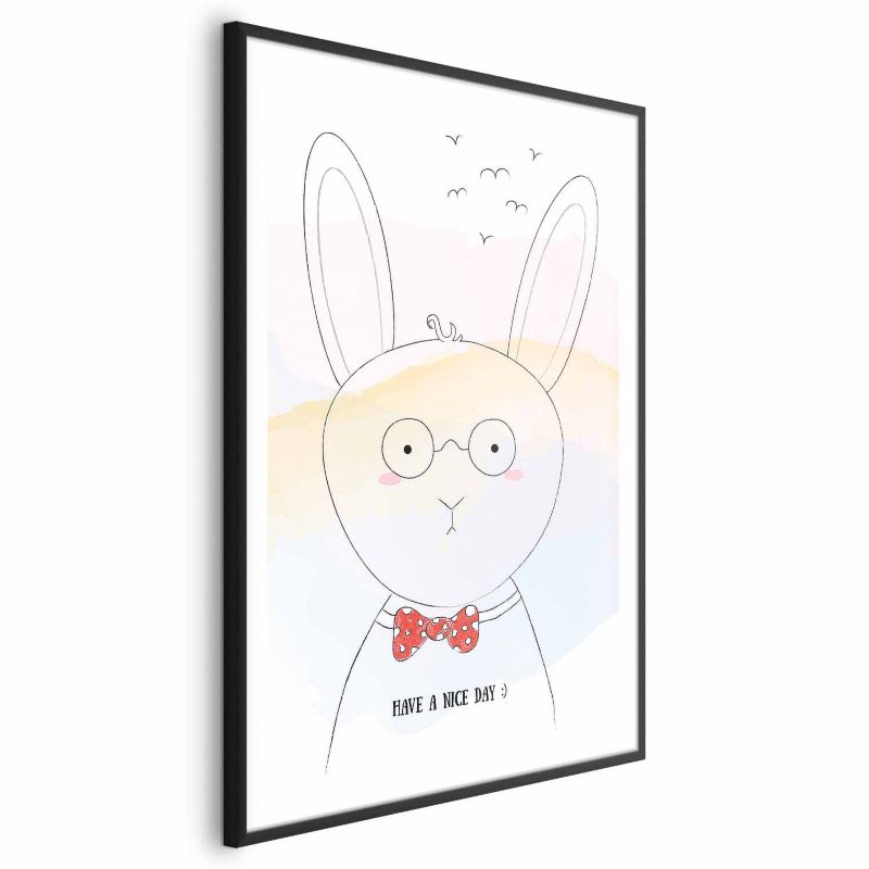 Plakat Artgeist Pozdrowienia od królika 40x60 cm z ramą czarną 1 szt