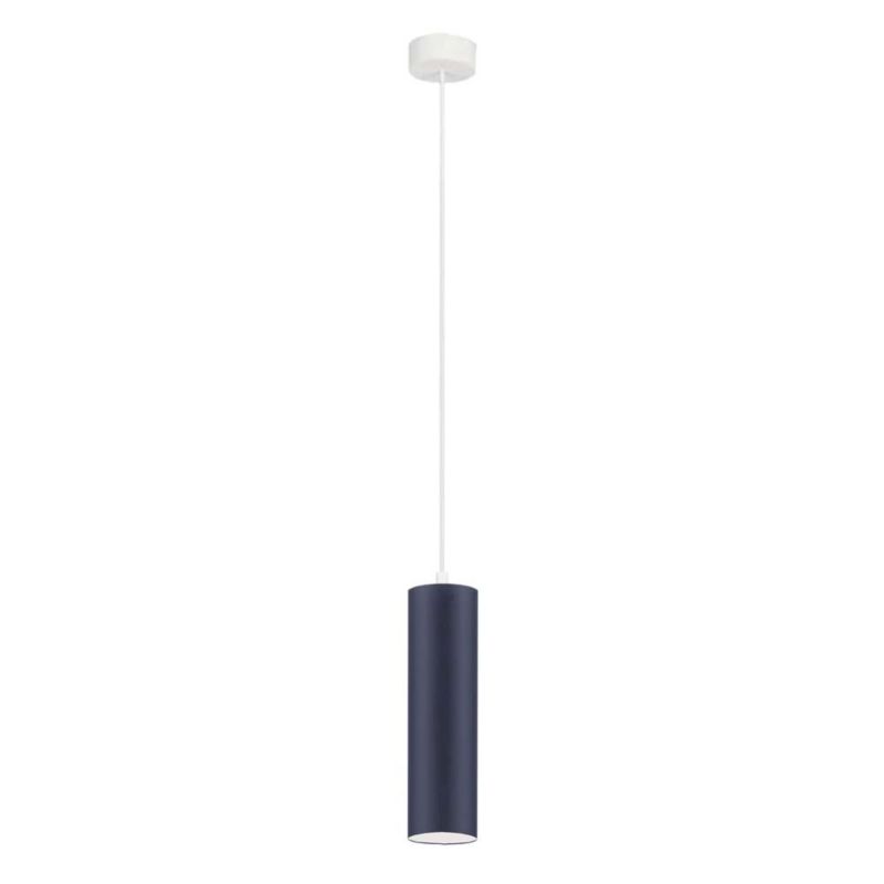 Lampa wisząca zwis Volta Light Factory żyrandol sufitowa z abażurem tuba Granatowy FINE Z1 1szt.