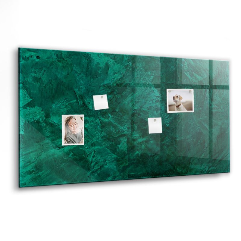 Szklana tablica magnetyczna Wallfluent 120x60 cm Szmaragdowa ściana Biały marker 1 szt.