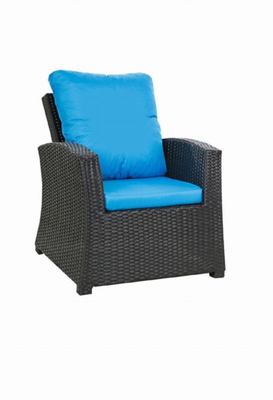Poduszka na fotel ogrodowy Technorattan, Setgarden, 56x52x7cm + 56x50cm Niebieska dwustronne Poduszki na krzesło ogrodowe, 4szt