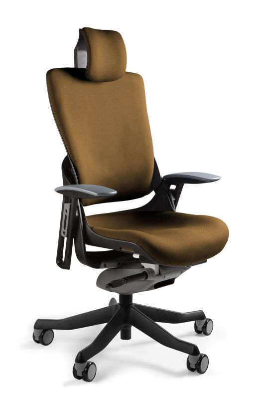 Fotel Unique ergonomiczny WAU 2 czarny/khaki tkanina 1szt