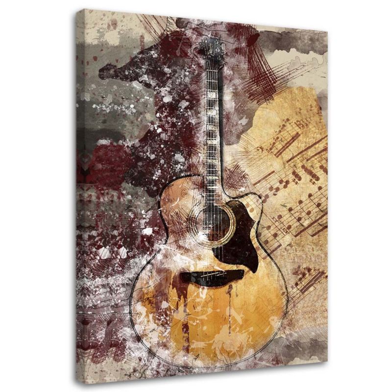 Obraz na płótnie Feeby Pastelowa gitara retro 80x120cm 1szt