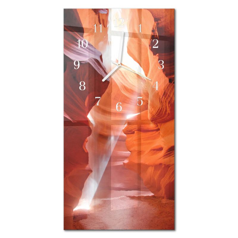 Zegar Ścienny Bez Tykania Tulup 30x60 cm z Białymi Wskazówkami Jaskinia 1 szt.
